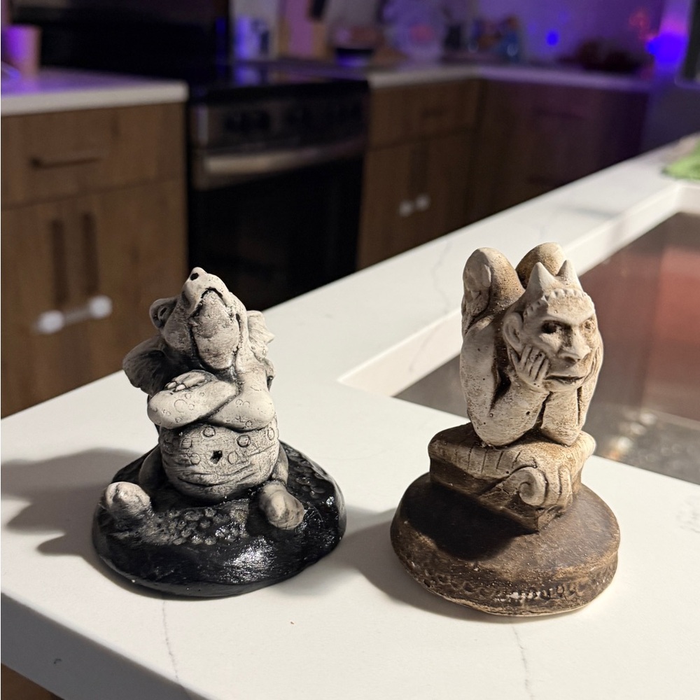 Stone Gargoyle Figurines Set
